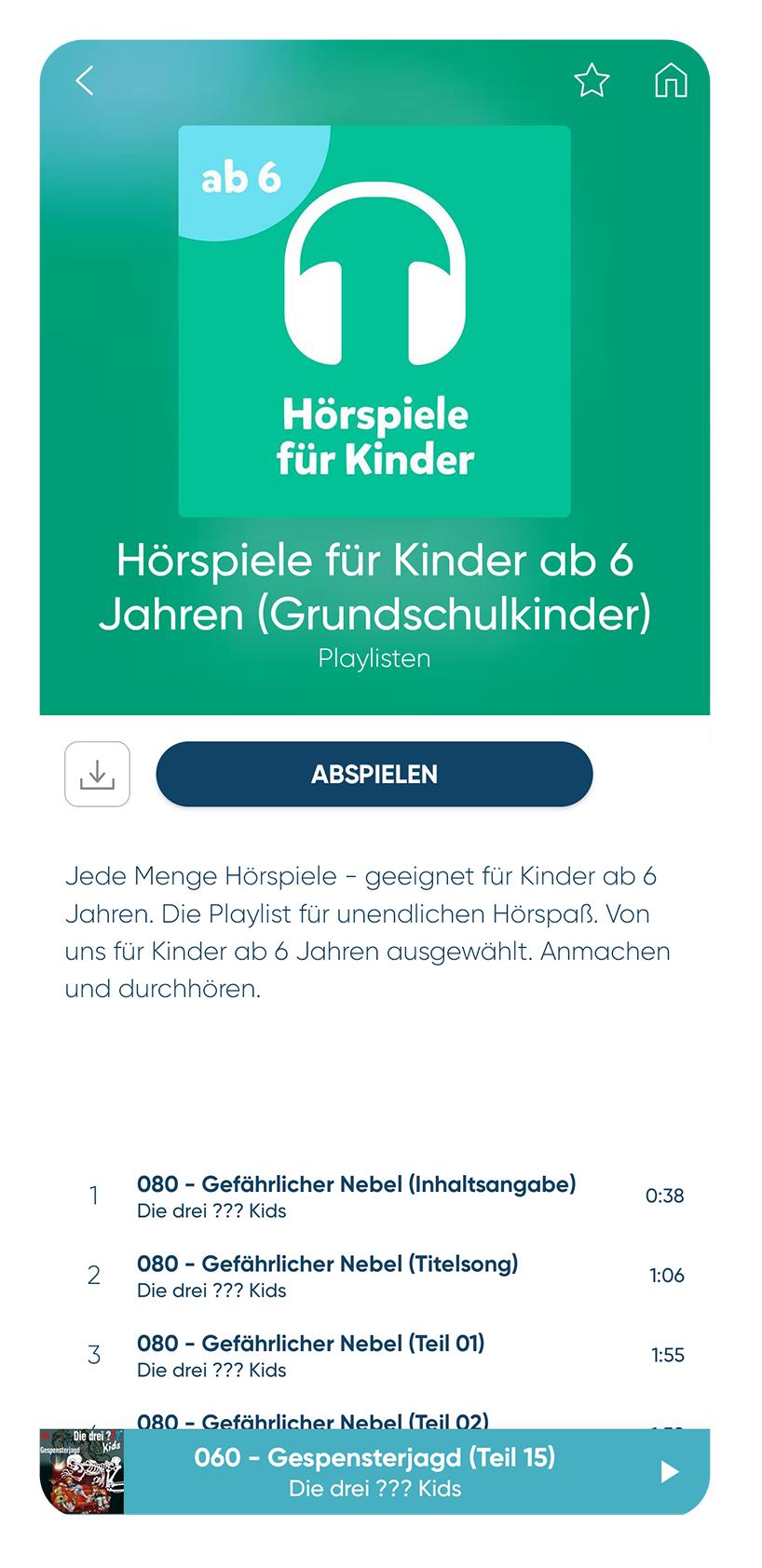 Playlisten für Hörspiele anlegen